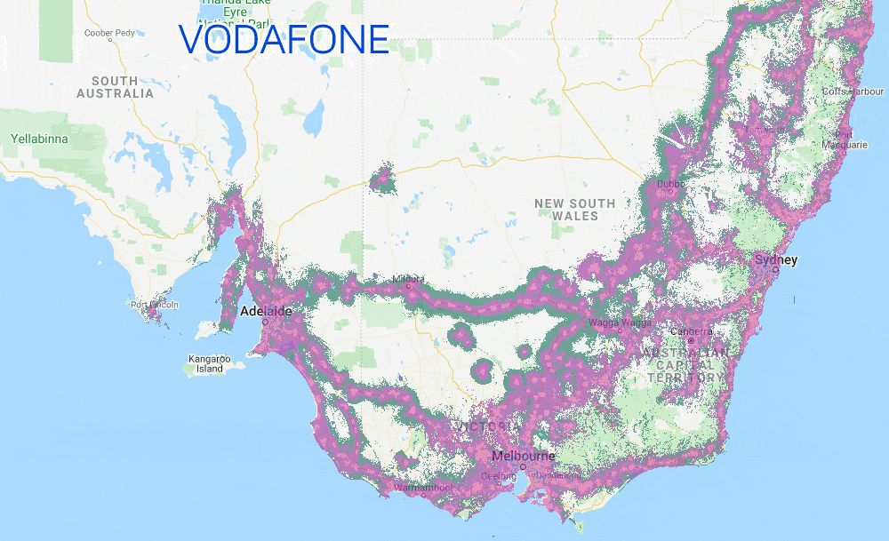 4G Network Coverage Vodafone vs Telstra