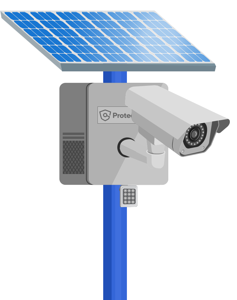Pole Mounted Solar Farm Security Camera